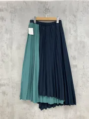 新品 AMERICAN HOLIC アメリカンホリック 配色イレヘムプリーツ スカート sizeF/紺 ■■ レディース