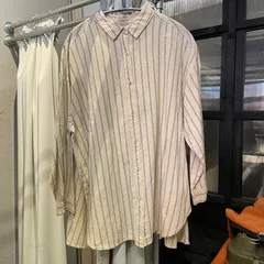 【東あずま店　併売品】　＠　Samansa Mos2 サマンサモスモス　SM2　 stripe ストライプ　ブラウス シャツ トップス　レディース　blouse　shirt　Tops　ladies　ナチュラル　お呼ばれ　デート　オフィスカジュアル　食事会