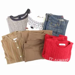 ナイスクラップ NICE CLAUP アズノウアズ as know as 他 ニット シャツ デニムパンツ トレーナー まとめ 6点セット 長袖 プルオーバー 25 F 茶 ブラウン 他 /GV