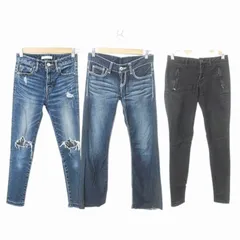 マウジー MOUSSY 他 デニム 3点セット おまとめ ジーンズ スキニー ダメージ加工 カットオフ ジップフライ 23 24 US04 インディゴ ブラック