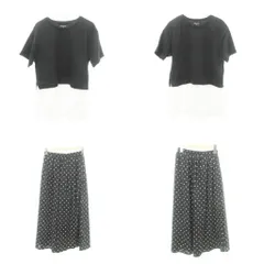 グローバルワーク GLOBAL WORK 4点セット おまとめ Tシャツ ワイドパンツ ドット 水玉 150-160㎝ 黒 ブラック