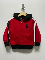 ポロラルフローレン キッズ フードジップアップ レッド 3T