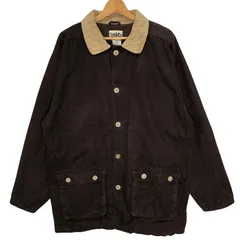 90~00's vintage 90~00年代 ヴィンテージ NORTHERN Reflections カバーオール ハンティングジャケット 襟コーデュロイ ジャケット ワンポイント刺繡 オーバーサイズ MACAU製 Lサイズ ダークブラウン