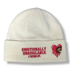 参考上代13200円 未使用 A BATHING APE ×EMOTIONALLY UNAVAILABL 25SS EU MILO BEENIE ビーニー ニット帽 ニットキャップ コラボ アベイシングエイプ EU-HR8-0000-C34 アイボリーのサムネイル