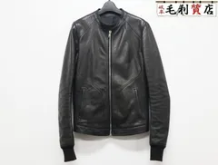 リックオウエンス RICK OWENS 16SS Intearsia Jacket インターシャ レザージャケット RU16S3761-LCW サイズ46 【中古】ライダースのサムネイル