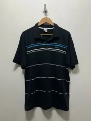 ナイキ メンズ ストライプ 半袖 ポロTシャツ ブラック XL