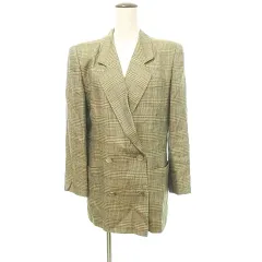 レリアン Leilian 美品 チェック ジャケット ブレザー 9号 Mサイズ 茶 ブラウン系 ■YHS8