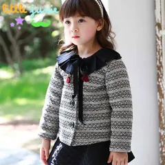 【Kara jacket】子供服 フォーマル かわいい キッズ 女の子 韓国子供服 女の子 秋冬 スプライト柄 100 110 120 130 140 長袖 トップス ガールズ アウター 長袖 ジャケット　ボーダー　防寒用　アウター　冬　秋