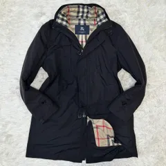 【美品/LL】BURBERRY LONDON バーバリーロンドン ステンカラーコート アウター ジャケット ダウンライナー付 三陽商会 メガノバチェック ブラック 黒 ベージュ 薄茶 フォーマル ビジネス カジュアル 通勤 通学 入学式 入園式 卒園式 卒業式