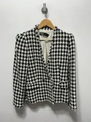 ZARA ザラ ハウンドトゥース ツイード ジャケット L ブレザー