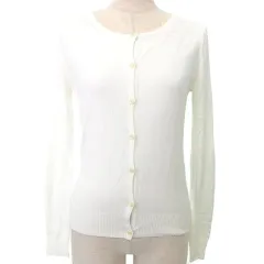 アプワイザーリッシェ Apuweiser-riche アンサンブルニット カーディガン カットソー レーヨン 2 M相当 白 ホワイト ■YHS7 A1114