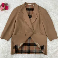【極美品/LL】BURBERRYS バーバリーズ チェスターコート ロングコート ピーコート アウター ジャケット Aライン ウール 総柄 メガノバチェック キャメル ブラウン 茶 フォーマル ビジネス カジュアル 通勤 通学 入学式 入園式 レディース