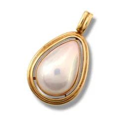 田崎真珠 タサキ TASAKI マベパール ネックレストップ ペンダントトップ K18 750 YG イエローゴールド ジュエリー 4548