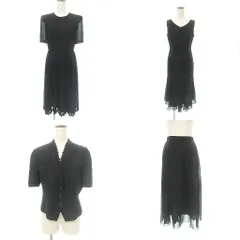 東京ソワール 他 美品 ワンピース ジャケット スカート 4点セット 9号～11号 黒 ブラック