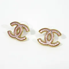 【三重本店】 中古 CHANEL | シャネル ココマーク クローバー柄 ピアス ピンク系×ゴールド系 【135】