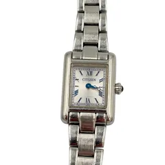 ■ CITIZEN シチズン エコドライブ レディース 腕時計 角型 シルバー クオーツ 稼働品