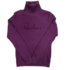 ▪︎BURBERRY LONDON ロゴ刺繍 タートルネック ニット セーター 紫