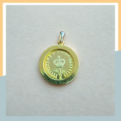 エリザベス女王2世　コイン　ペンダントヘッド　1974年