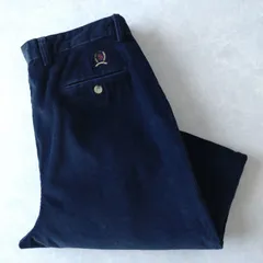 ■古着 TOMMY HILFIGER トミーヒルフィガー コーデュロイパンツ ダークネイビー 濃紺 古着 W36L32【L5397】