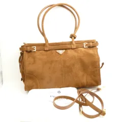 美品 PRADA プラダ ボニー ラージ スエード 2WAY バッグ AY8015W1 