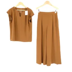 未使用 PINKY&DIANNE ピンキー＆ダイアン セットアップ トップス38 パンツ34 ポリエステル他 セット ノースリーブ ワイドパンツ レディース AD1275A7 