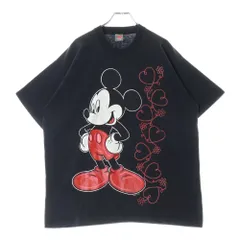 VINTAGE (ヴィンテージ) 90s DISNEY Mickey Mouse ディズニー ミッキー 赤足 フロントプリント Tシャツ 半袖カットソー ブラック
