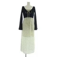 リリーブラウン Lily Brown 24AW ニットカーデセットキャミワンピース ロング ラメ 花柄 0 ネイビー ホワイト /MY ■OS