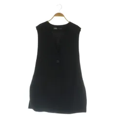 ザラ ZARA ロングベスト ジレ USA S ブラック /MY ■OS
