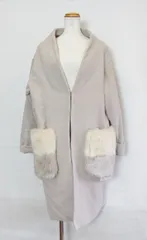 【186355】URBAN RESEARCH アーバンリサーチ  SENSE OF PLACE　エコファーポケット　ノーカラーコート  FREE