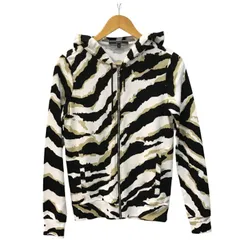 GUCCI グッチ パーカー レディース 春 コットン ゼブラ柄 スウェット ストレッチ フルジップ マルチカラー Sサイズ 355483 X3A71 中古 T1のサムネイル