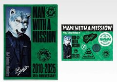 MAN WITH A MISSION 맨위즈 어미션 맨위즈 MWAM 15th ANNIVERSARY 2026 이치 반 복권 클리어 파일 스티커 세트 (DJ 산타 모니카) [DJ 산타 모니카]