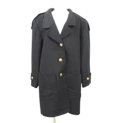 美品 remalon レマロン ロング カシミヤ100% コート アウター ジャケット ワンサイズ 黒 ブラック ■GY99