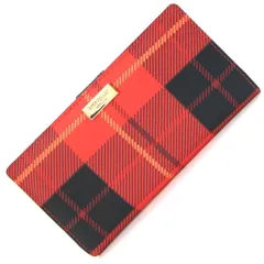  ケイトスペード 二つ折り長財布 レッド ブラック PVC