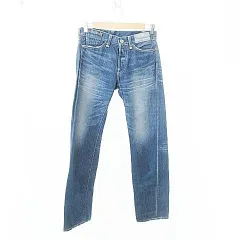 リーバイス Levi's ストレート デニム パンツ 赤耳 セルビッチ ビッグE ベーシック 66051 日本製 W29L34 インディゴ ブルー ■MET1