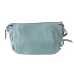 サザビー SAZABY 美品 レザー ショルダーバッグ 鞄 カバン 水色 スカイブルー ■YHS3