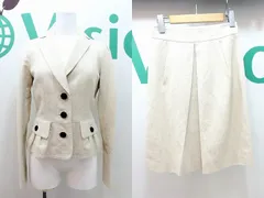 【195357】BURBERRY BLACK LABEL バーバリーブラックレーベル  コットンリネン セットアップ スカートスーツ