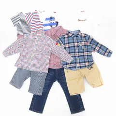 ミキハウス mikihouse ダブルビー 子ども服 11点 まとめ 長袖シャツ 半袖Tシャツ パンツ 男の子 90cm 青系 他 /UO ■GY14