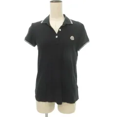 モンクレール MONCLER 半袖 ポロシャツ トップス 国内正規 Sサイズ 黒 ブラック