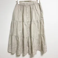 【216271】Samansa Mos2 サマンサ モスモス  未使用　タグ付き　コットン　裾スカラップスカート  ・ ベージュ