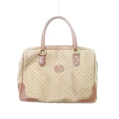 オールド グッチ OLD GUCCI マイクロGG ハンドバッグ ジップ開閉 カバン 鞄 イタリア製 茶 ブラウン ORG