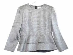 【217707】SOIR DOLCE ソワールドルチェ 東京ソワール ラメ入 プルオーバー ペプラムトップス アセテート シルク混 ・9 シルバー