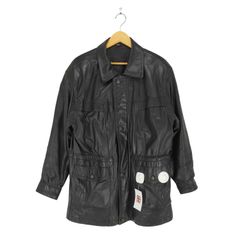 ユーズドフルギ USED古着 real leather リアルレザーカーコート メンズ