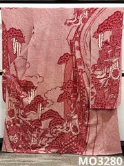 二尺袖 ポリエステル着物 金彩 扇 紋意匠 袴用 躾糸付き MOP483 - メルカリ