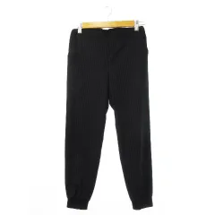 N.Natural Beauty Basic N.ナチュラルビューティーベーシック パンツ スラックス ジョガー イージー 薄手 バックゴム カジュアル オフィス ストライプ M 黒 ブラック /CK19