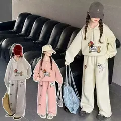 上下セット セットアップ 秋服 POLOネック スポーツ キッズ ジュニア 犬柄 長袖 長ズボン 2点セット 春秋 KSGA176(3色90-170)