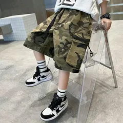 キッズ 子供服 ショートパンツ 迷彩柄 カジュアル パンツ 男の子 ハーフパンツ 半ズボン キッズパンツ 夏 五分丈  KTGA070(120-170)
