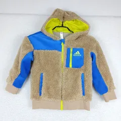 (キッズ)アディダス キッズ フリース ジャケット ブラウン/ブルー(110)