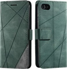 【特価セール】iPhone ケース 手帳型 財布型 カード収納 スタンド機能 サイドマグネット TPUケース 軽量 ストラップホール 収納力 QI充電対応 横置き機能 アイフォン レザーケース ソフトシリコン 全面保護 (グリーン iPhoneSE)