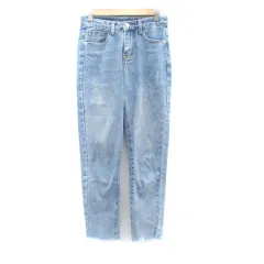 ホリデイ holiday デニムパンツ ジーンズ テーパードパンツ アンクル丈 カットオフ M 水色 ライトブルー /HO17