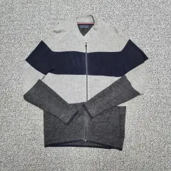 M トミーヒルフィガー ストライプ ニット ジップアップ (2358)